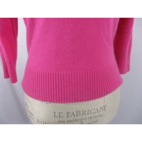 Valerie Stevens 2 Ply Cashmere Hot Pink Mock Neck Sweater Small - Picture 7 of 9